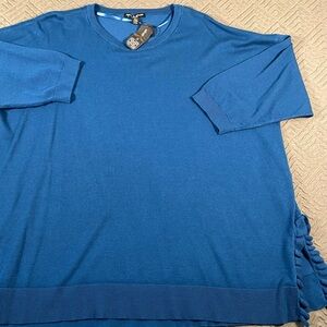NEW Cable & Gauge Teal Blue Sweater Plus Size 3X